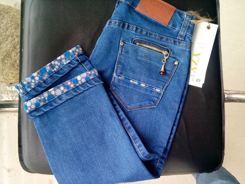 605#賽依瑪全新夏裝女士七分褲翻邊牛仔褲日韓修身牛仔褲工廠批發