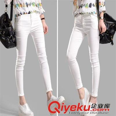 2015夏季新款韓版小腳褲：彈力顯瘦，雙排扣設(shè)計(jì)引領(lǐng)時(shí)尚潮流